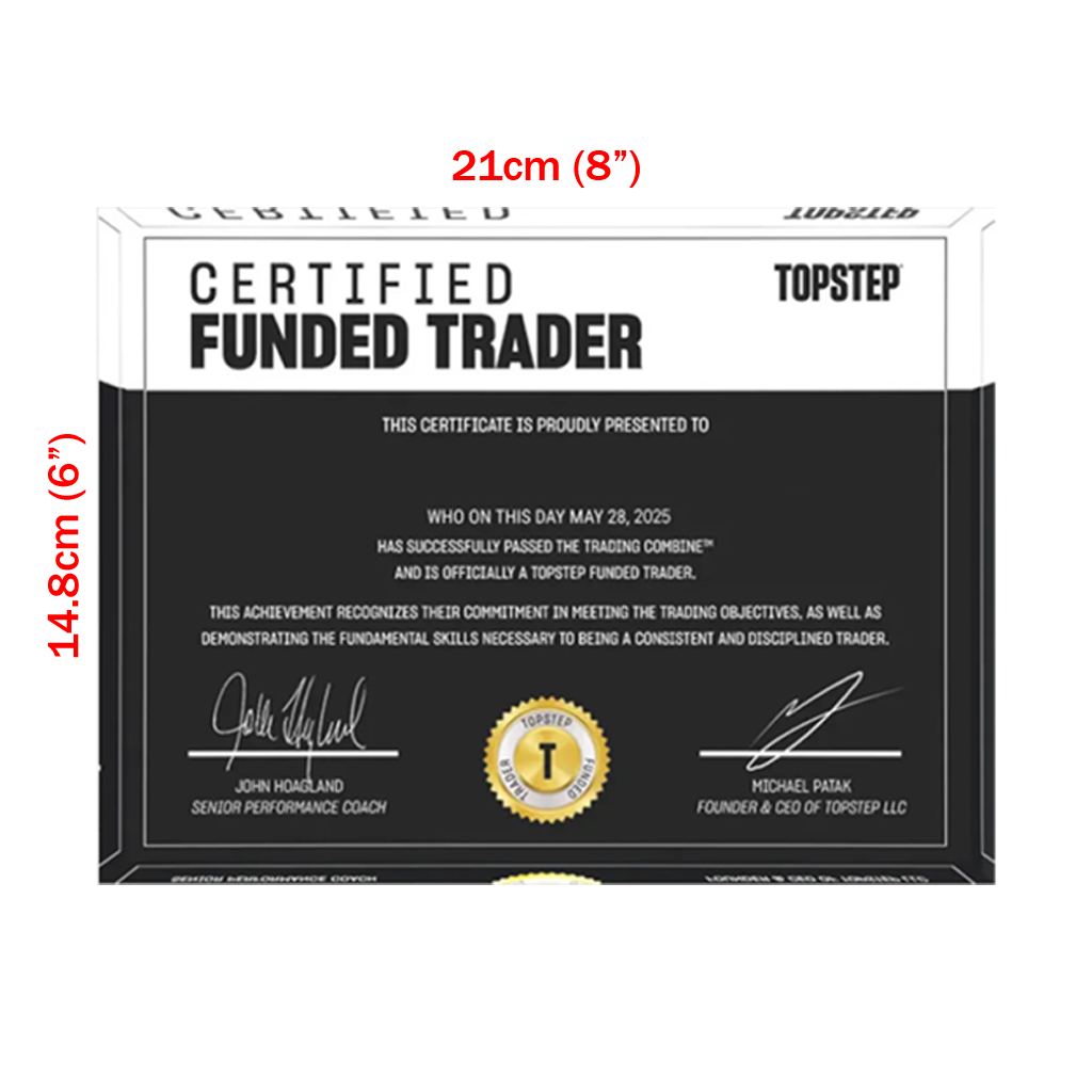 Glass Funded Account Award – Premium Trading Achievement Plaque for Prop Firm Traders