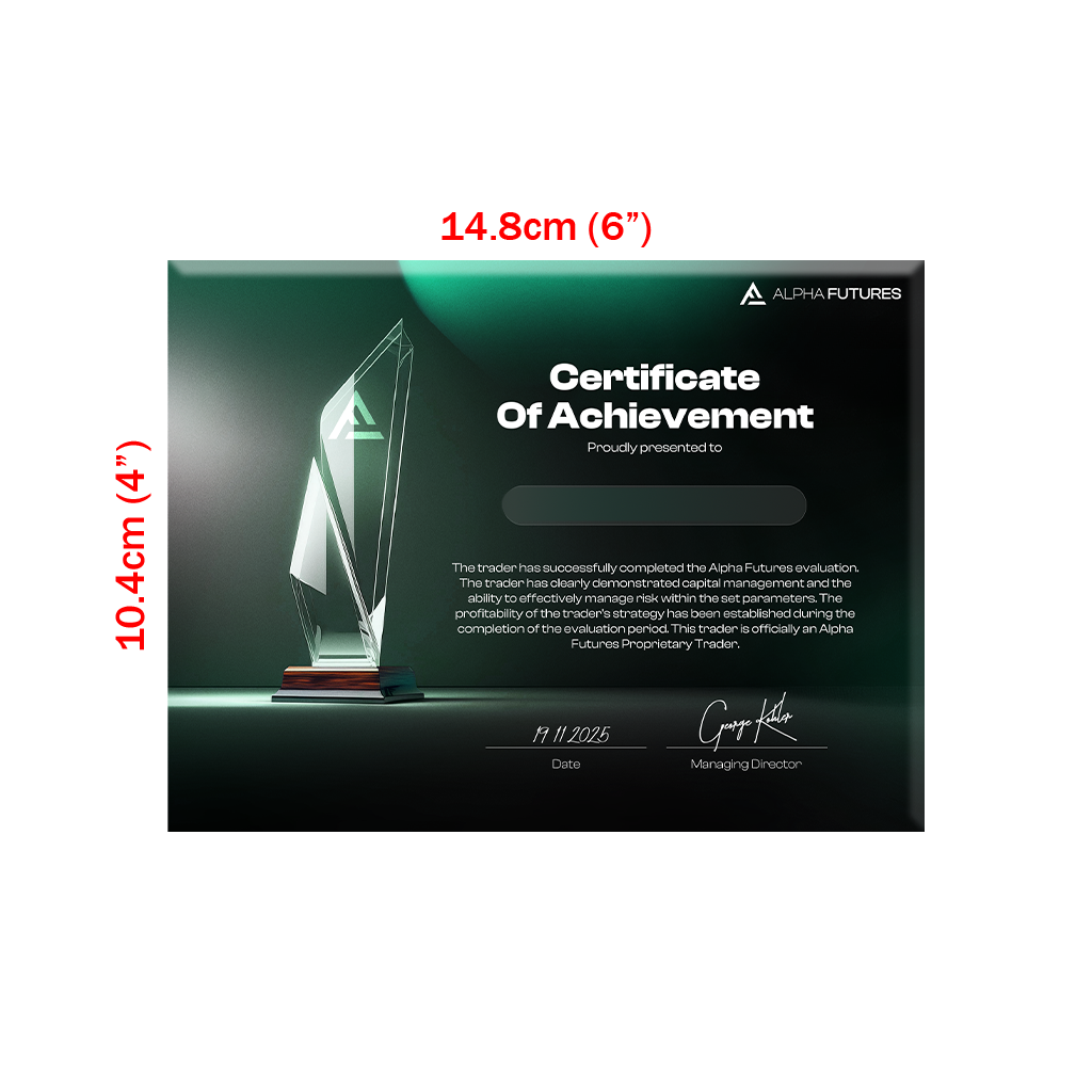 Glass Funded Account Award – Premium Trading Achievement Plaque for Prop Firm Traders