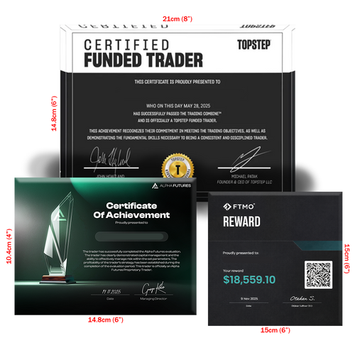 Glass Funded Account Award – Premium Trading Achievement Plaque for Prop Firm Traders